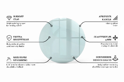 Encimera de cristal transparente redondo