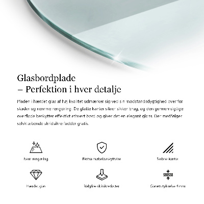 Encimera de cristal transparente redondo