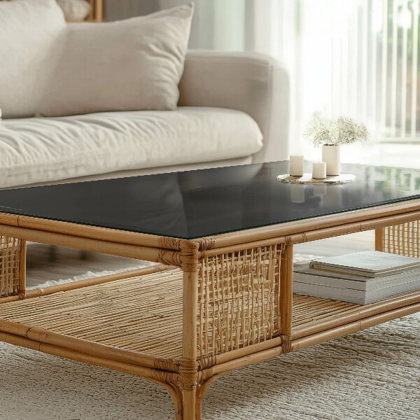 Tablero mesa rectangular Negro sólido elegante