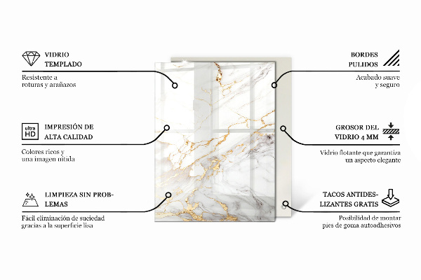 Tablero mesa rectangular Mosaicos decorativos con detalles