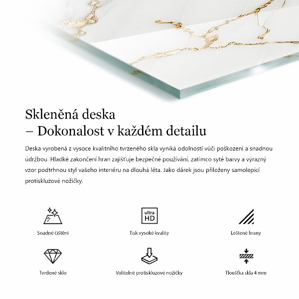 Blat prostokątny Stylowy desen marmurowy