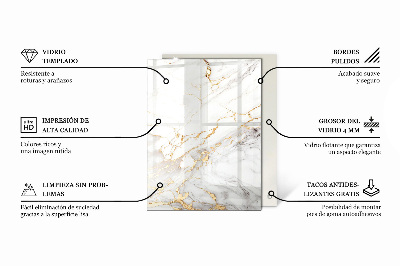 Tablero mesa rectangular Elegante patrón de mármol