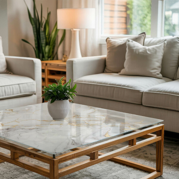 Tablero mesa rectangular Sutiles vetas de mármol