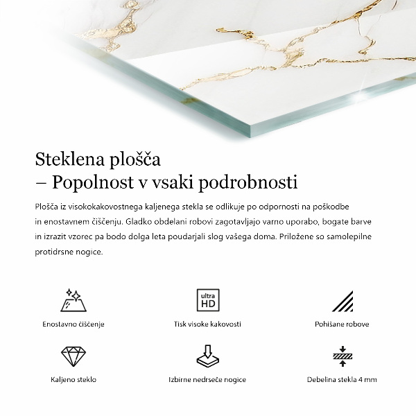 Blat prostokątny Subtelne żyłki marmuru