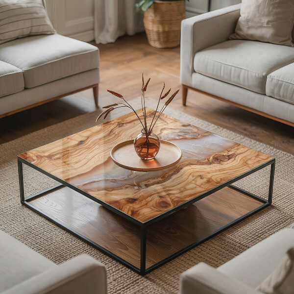 Tablero mesa rectangular Madera en armonía con la resina