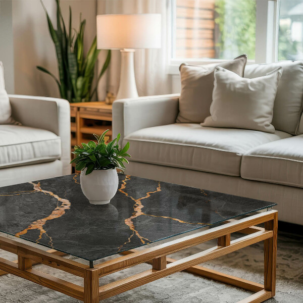 Tablero mesa rectangular Vetas de mármol en el diseño