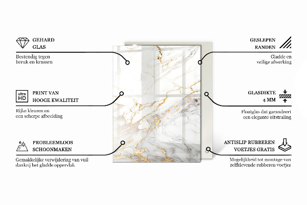 Tablero mesa rectangular Vetas de mármol en el diseño