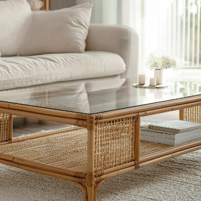 Encimera cristal rectangular transparente