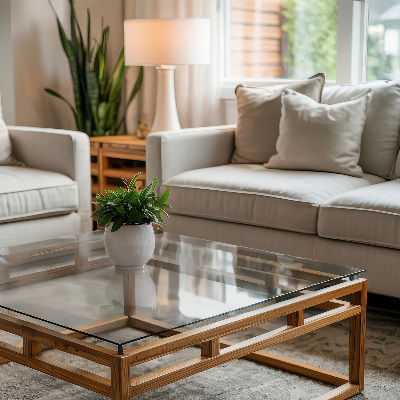 Encimera cristal rectangular transparente