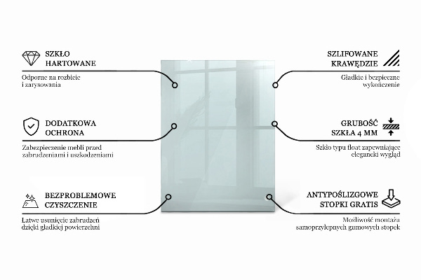 Encimera cristal rectangular transparente