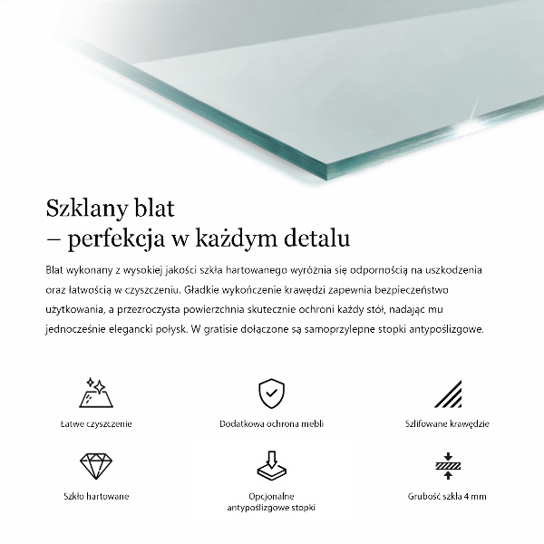 Blat szkalny prostokatny transparentny