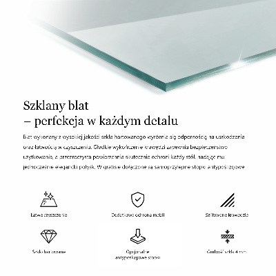 Encimera cristal rectangular transparente