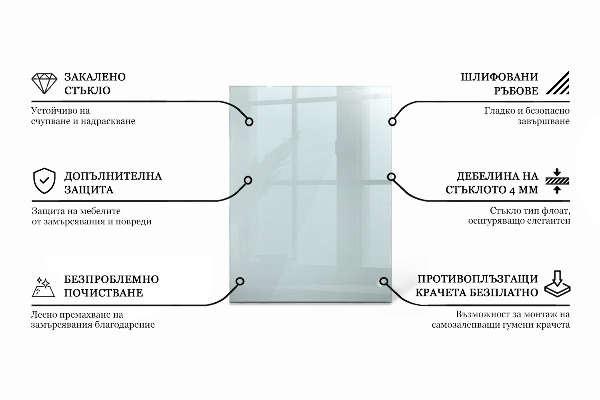Encimera cristal rectangular transparente