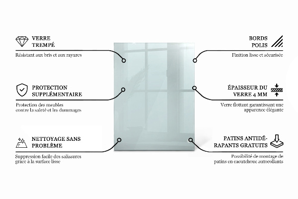 Encimera cristal rectangular transparente