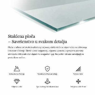 Encimera cristal rectangular transparente