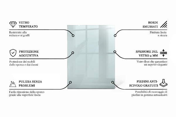 Encimera cristal rectangular transparente
