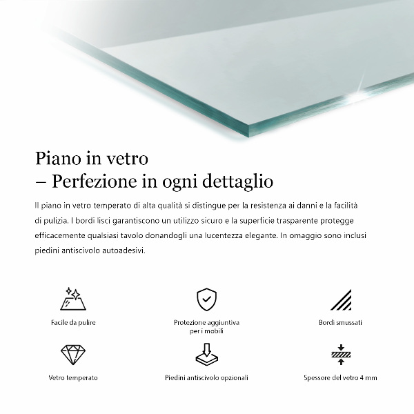 Encimera cristal rectangular transparente