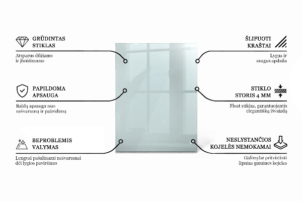 Encimera cristal rectangular transparente