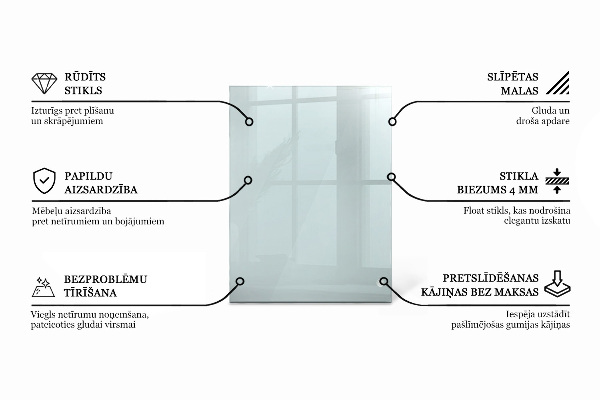 Encimera cristal rectangular transparente