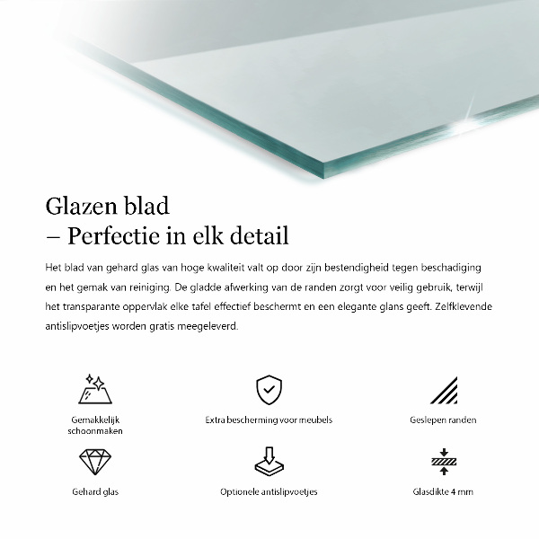 Encimera cristal rectangular transparente