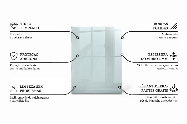 Encimera cristal rectangular transparente