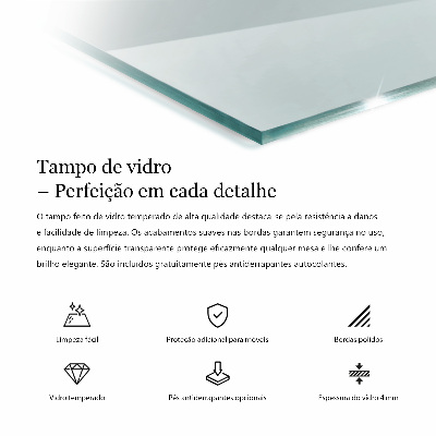 Encimera cristal rectangular transparente