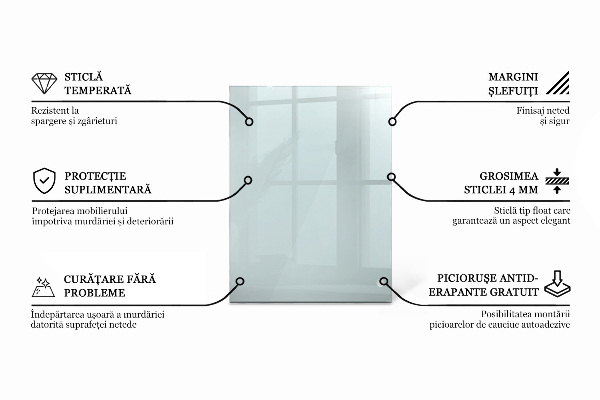 Encimera cristal rectangular transparente
