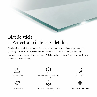 Encimera cristal rectangular transparente