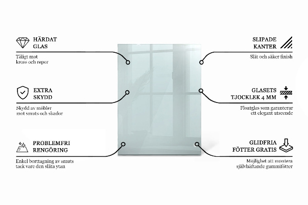Encimera cristal rectangular transparente