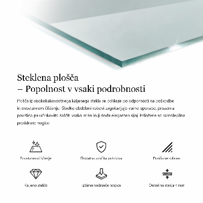 Encimera cristal rectangular transparente