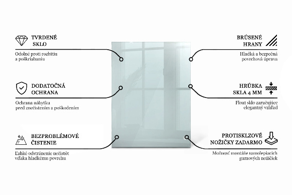 Encimera cristal rectangular transparente