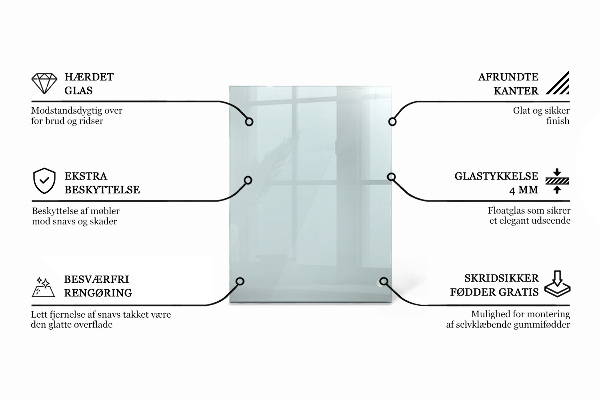 Encimera cristal rectangular transparente