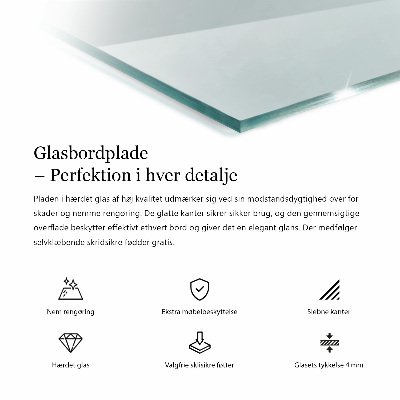 Encimera cristal rectangular transparente