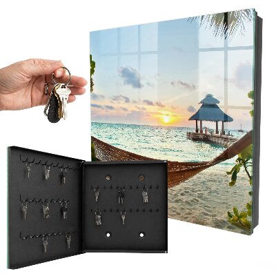 Armario para colgar llaves con diseño de playa