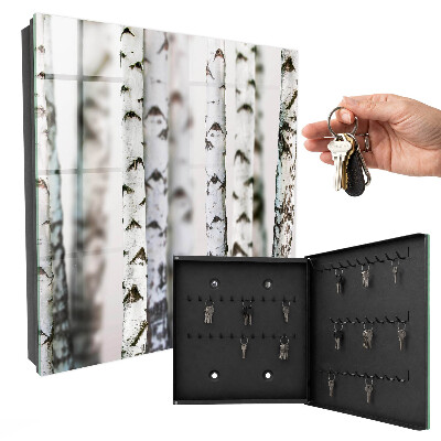 Caja para llaves de troncos de abedul