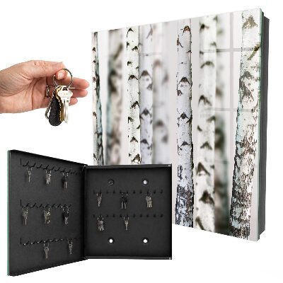 Caja para llaves de troncos de abedul