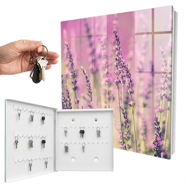 Caja para llaves de diseño jardín púrpura