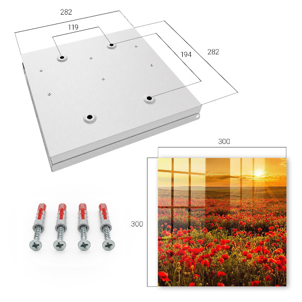 Armario para llaves con diseño de campos de amapolas