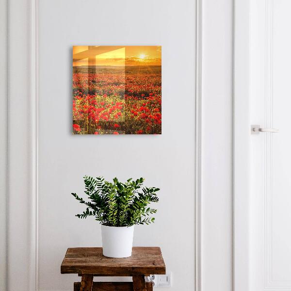 Armario para llaves con diseño de campos de amapolas