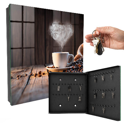 Armario para llaves con diseño de corazón de café