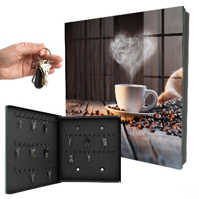 Armario para llaves con diseño de corazón de café