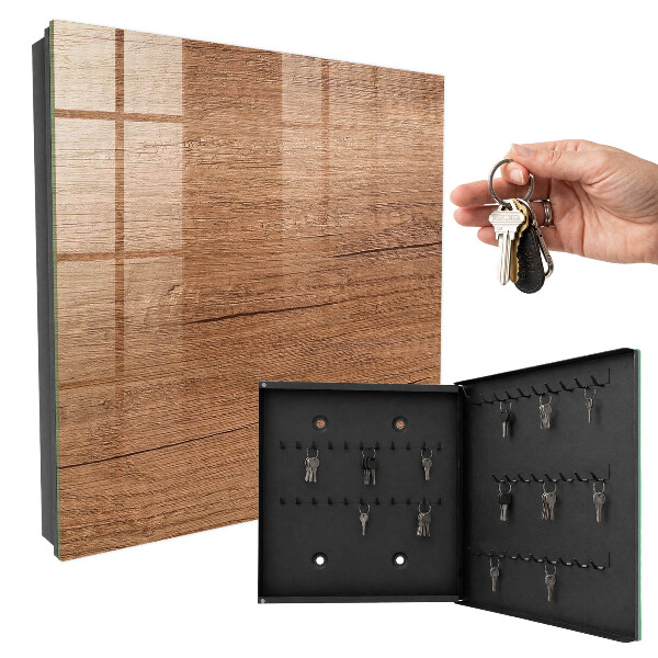 Caja para llaves con acabado de textura de madera