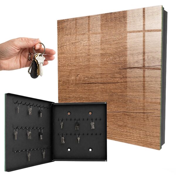 Caja para llaves con acabado de textura de madera