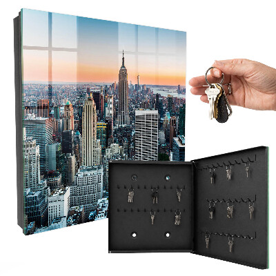 Caja para llaves con diseño de paisaje urbano