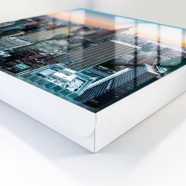 Caja para llaves con diseño de paisaje urbano