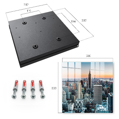 Caja para llaves con diseño de paisaje urbano