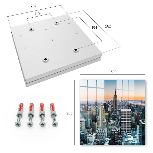 Caja para llaves con diseño de paisaje urbano