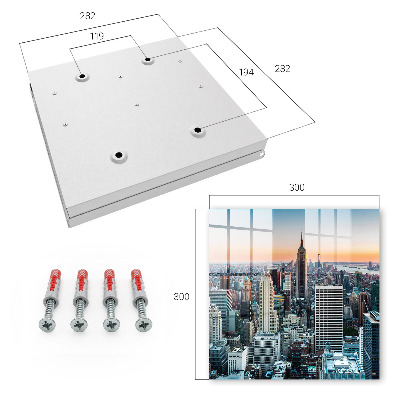 Caja para llaves con diseño de paisaje urbano