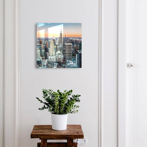 Caja para llaves con diseño de paisaje urbano