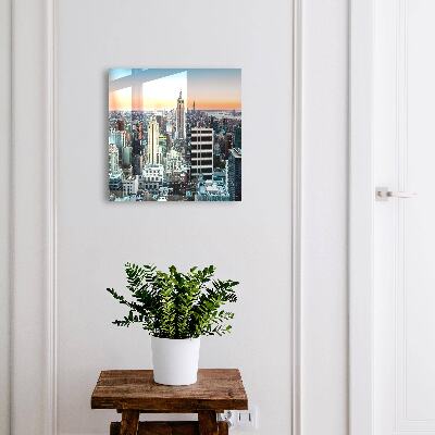 Caja para llaves con diseño de paisaje urbano